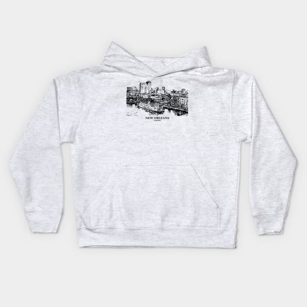 New Orleans - Louisiana Kids Hoodie by Lakeric